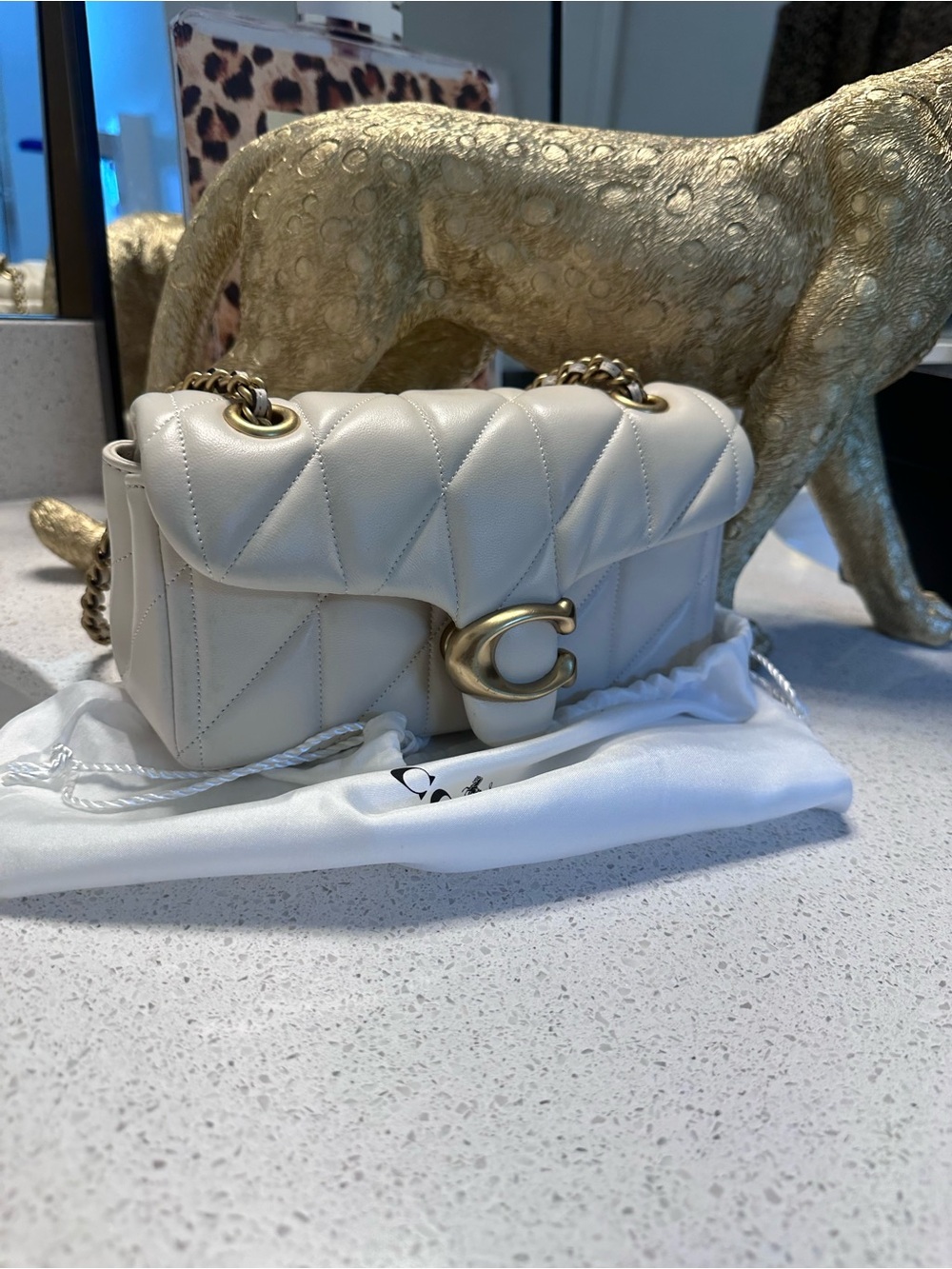 Coach Tabby Shoulder Bag 20 in Chalk with Gold Hardware - Picture 2 of 8